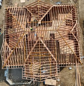 Construction of houses, structural parts in frame