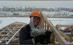 Construction of houses, structural parts in frame